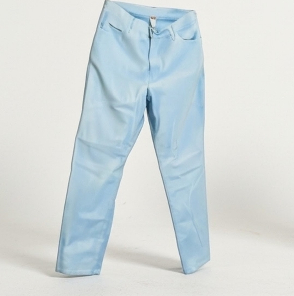 Tianello Vintage Women's Robin's Egg Blue stretch cotton high waist XL 32 In